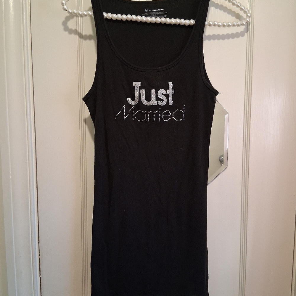 Victoria's Secret Black Tank Top with Bling Detail